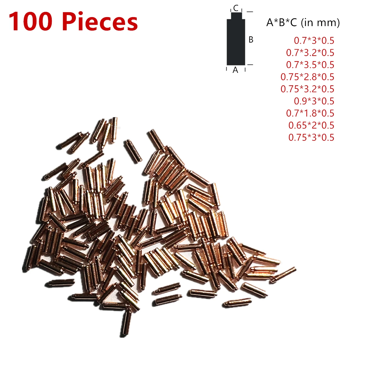 100Pcs Copper Watch Dial Feet Stickers 0.5mm 9-Size Assortment Granular Solder Professional Watchmaker Repair Tools