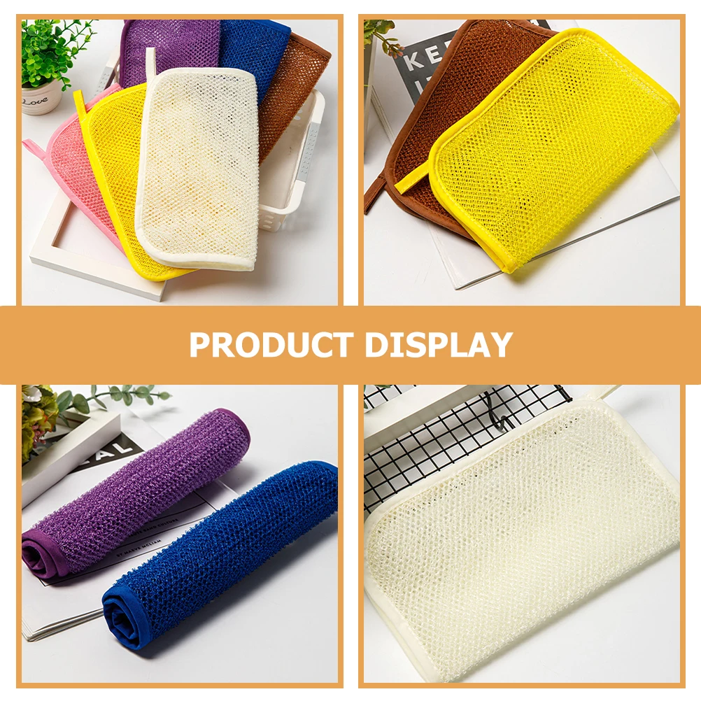 

2pcs Bath Towel Scrub Exfoliating African Net Sponge Skin Back Mesh Soft Nylon Multi Functional Home Gift Body Wash Cloth