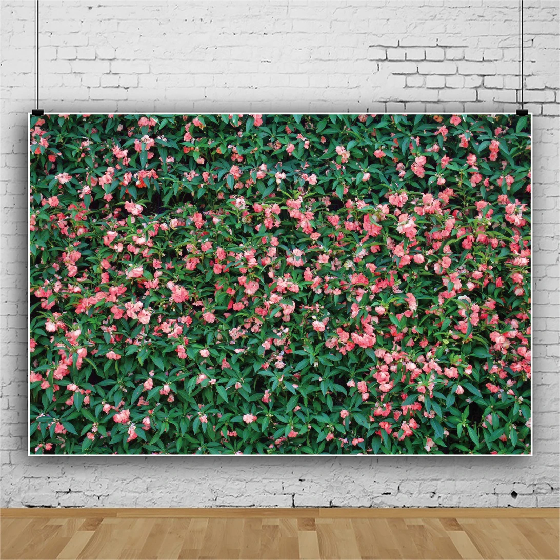 Laeacco الأخضر يترك زهرة التصوير خلفية الربيع طبيعة ديكور الحفلات في الهواء الطلق موضوع الوليد الطفل خلفية Portarait