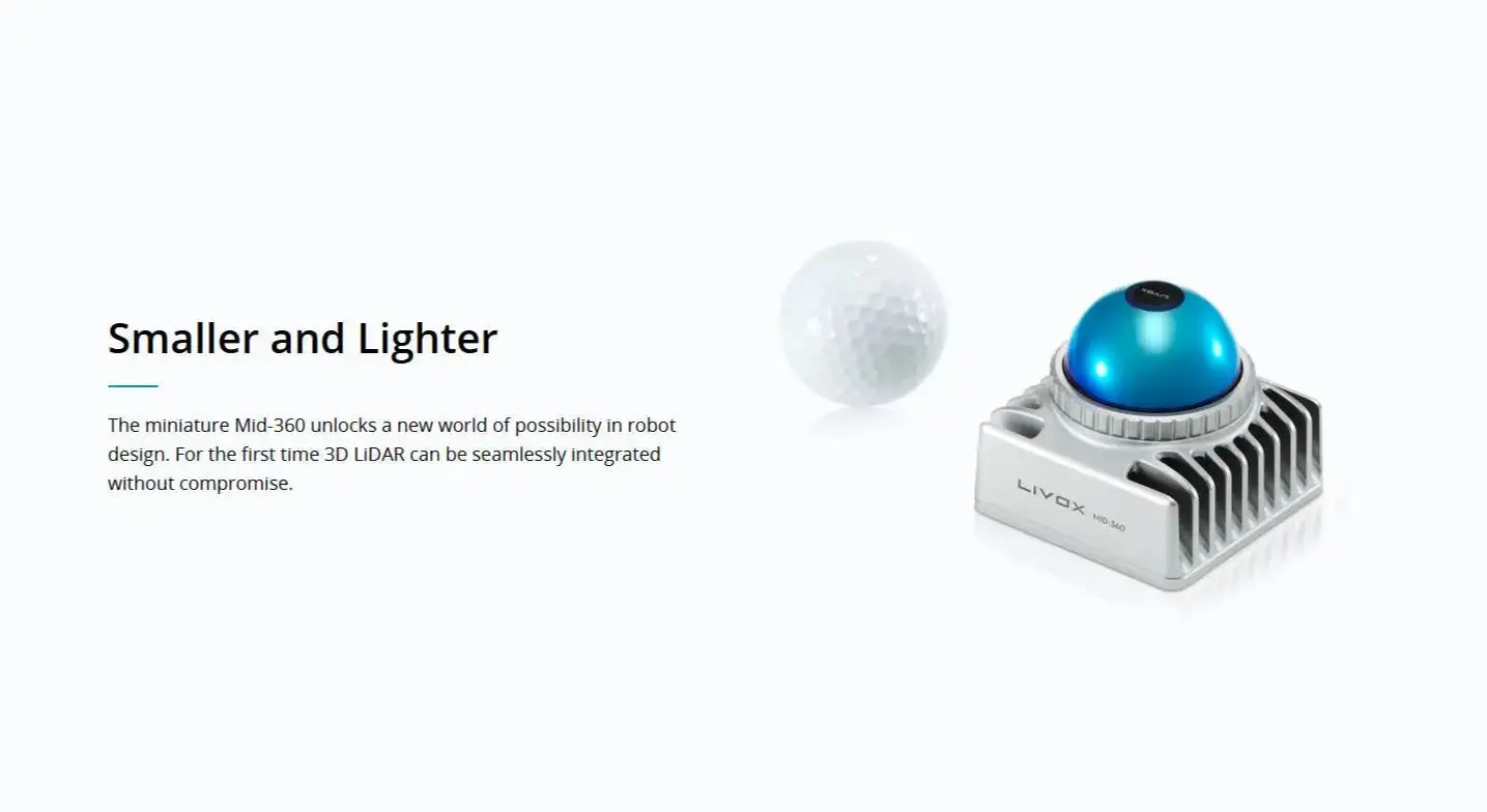 Livox Mid 360s LIVOX LiDAR 3D com cabo conector CAMBO EM ESTOQUE