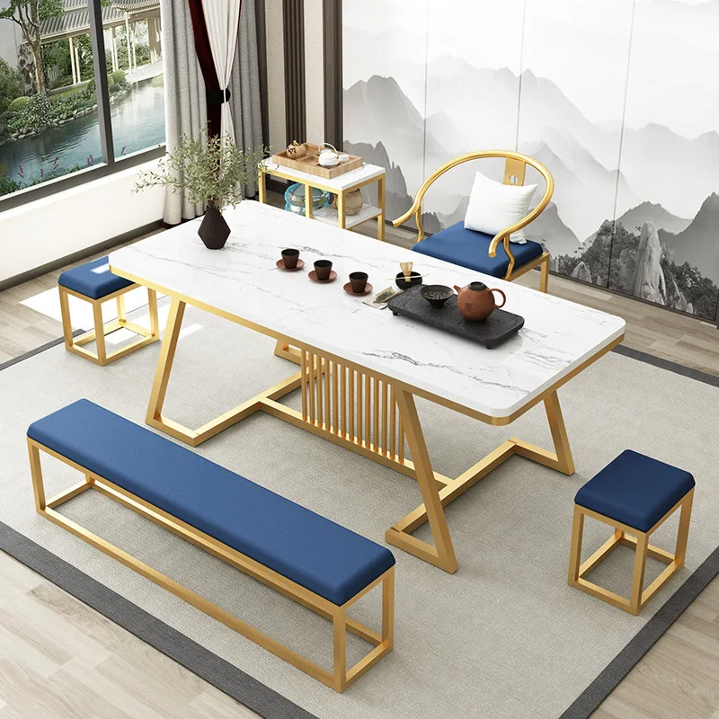 

Tea table and chair combination coffee table office living room home negotiation rock slab kung fu tea table
