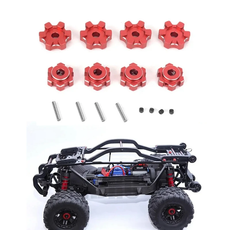 ปะเก็นอะแดปเตอร์หกเหลี่ยม17มม. โลหะสำหรับชิ้นส่วนอัพเกรด mobil RC Traxxas 1/10 MAXX