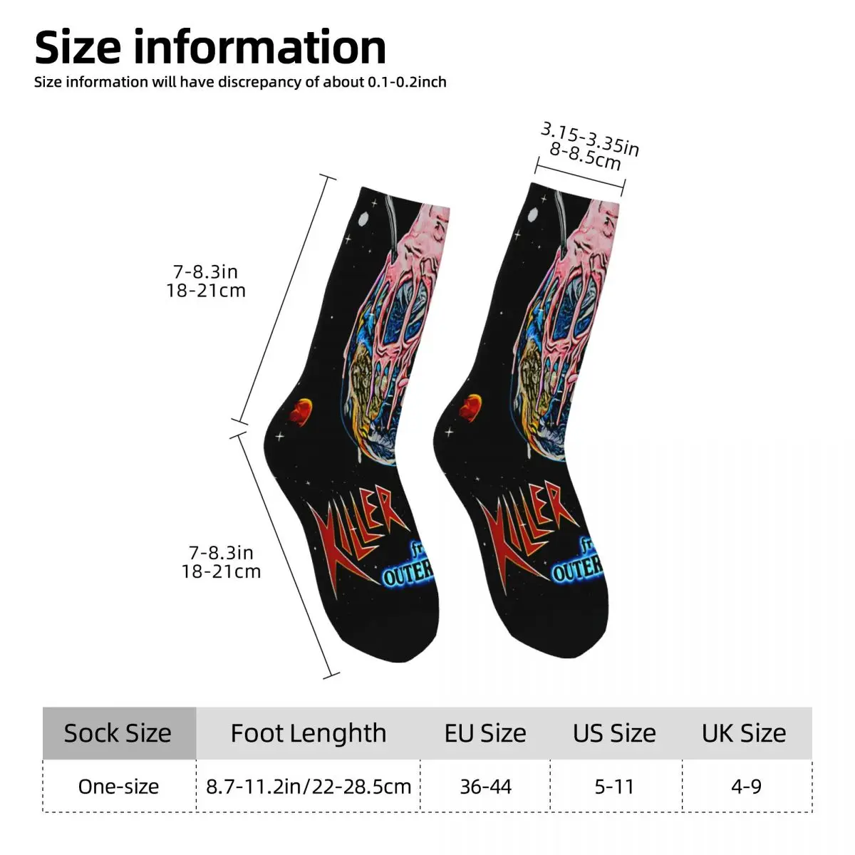 Chaussettes à imprimé tête de mort pour hommes, bas en polyester