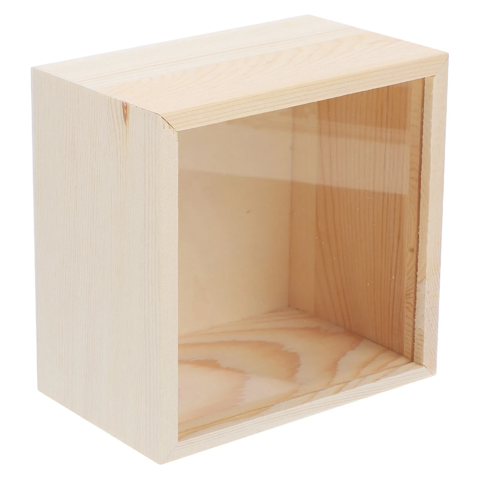 

Wood Storage Box Decorative Unfinished Jewelry Organizer Case Compact Clear Lid Lightweight Multi Functional Storage