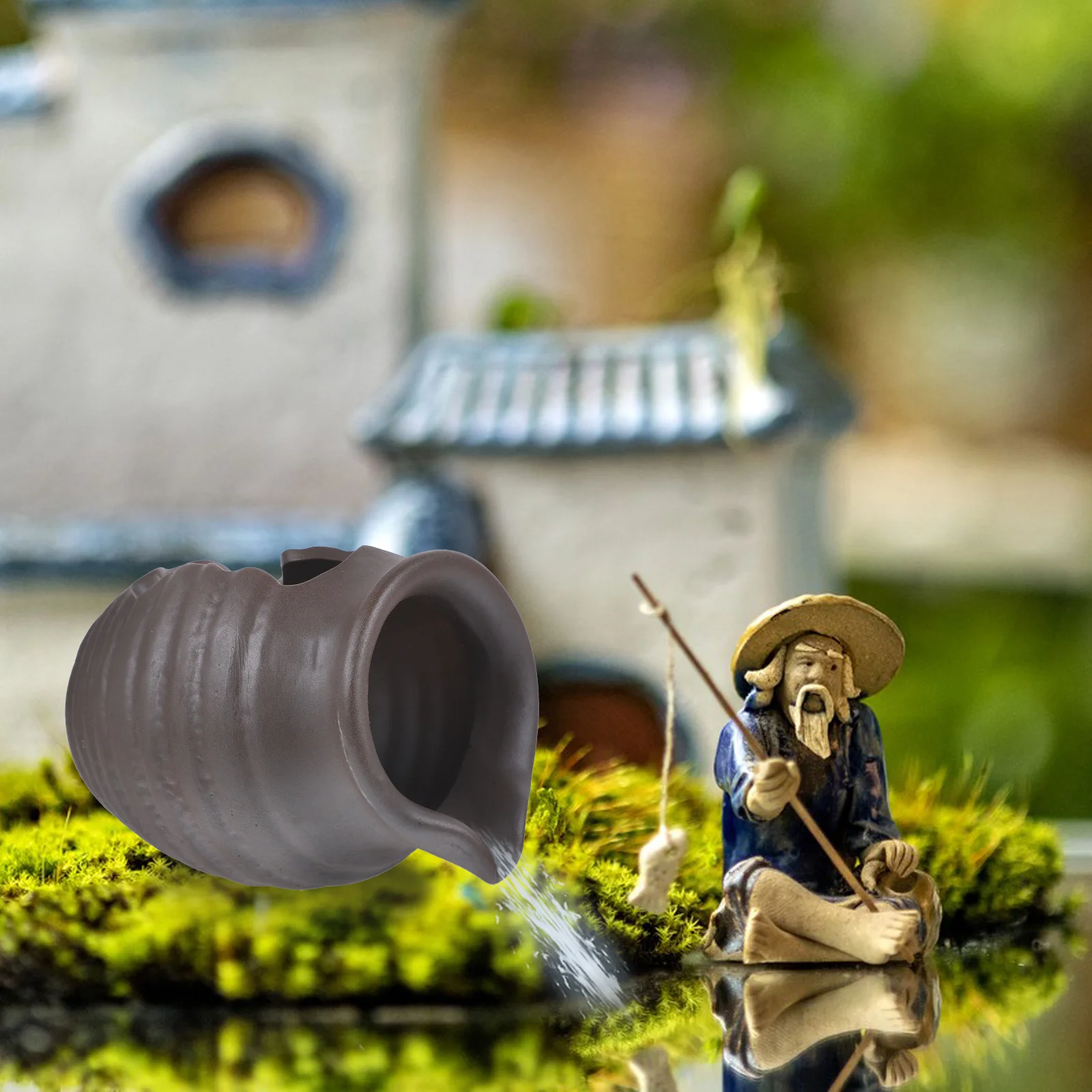 Ceramic Jar Water Circulation Fountain Decorative Garden Outdoor Indoor Relaxing Landscape Fountain Decor