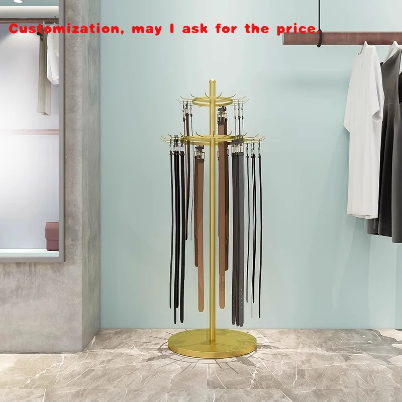 custom.Mall Durable Rotatable Belt Display Hook Boutique Store Metal Belt Display Stand Retail