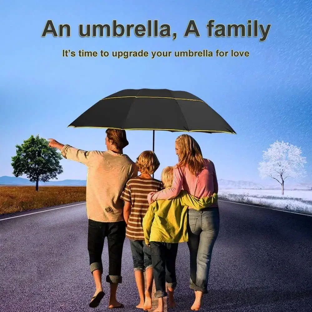 130cm Big Top Quality Umbrella Men Rain Woman Windproof Large Paraguas Male Women Sun 3 Floding Big Umbrella Outdoor Parapluie