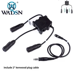 WADSN Dual u94 PTT Push To Talk Softai Airsoft Headset Kenwood For Hunting Tactical Headphone Baofeng Walkie Talkie Connector