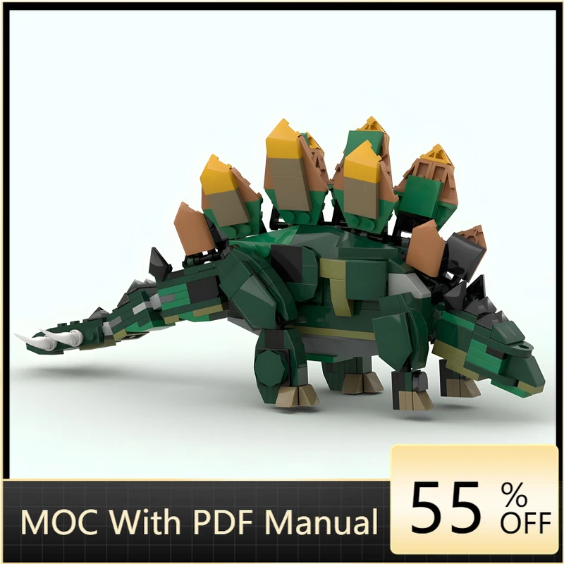 

372 Parts MOC Customize Stegosaurus Model Building Block Bricks Technology Creative Assembly DIY Toy Birthday Christmas Gift