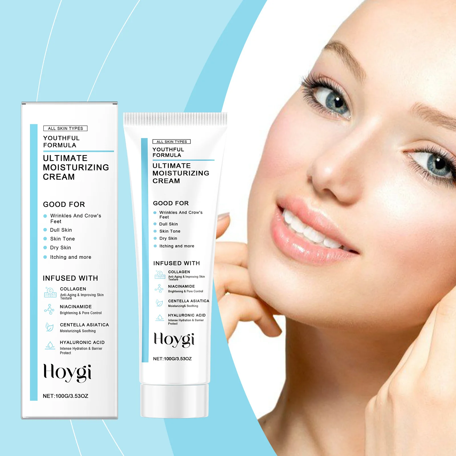 

Centella Collagen Moisturizing Cream with Niacinamide & Hyaluronic Acid, Anti-Aging Face Cream for Hydration & Glowing Skin 100g