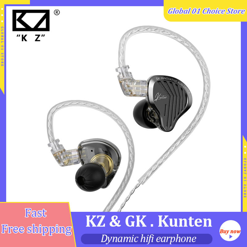 Gk Kunten 1DD Dynamic Drive Earphone Hifi IEMs In Ear Earbuds 2pin Detachable Cable Metal Gamer Headset