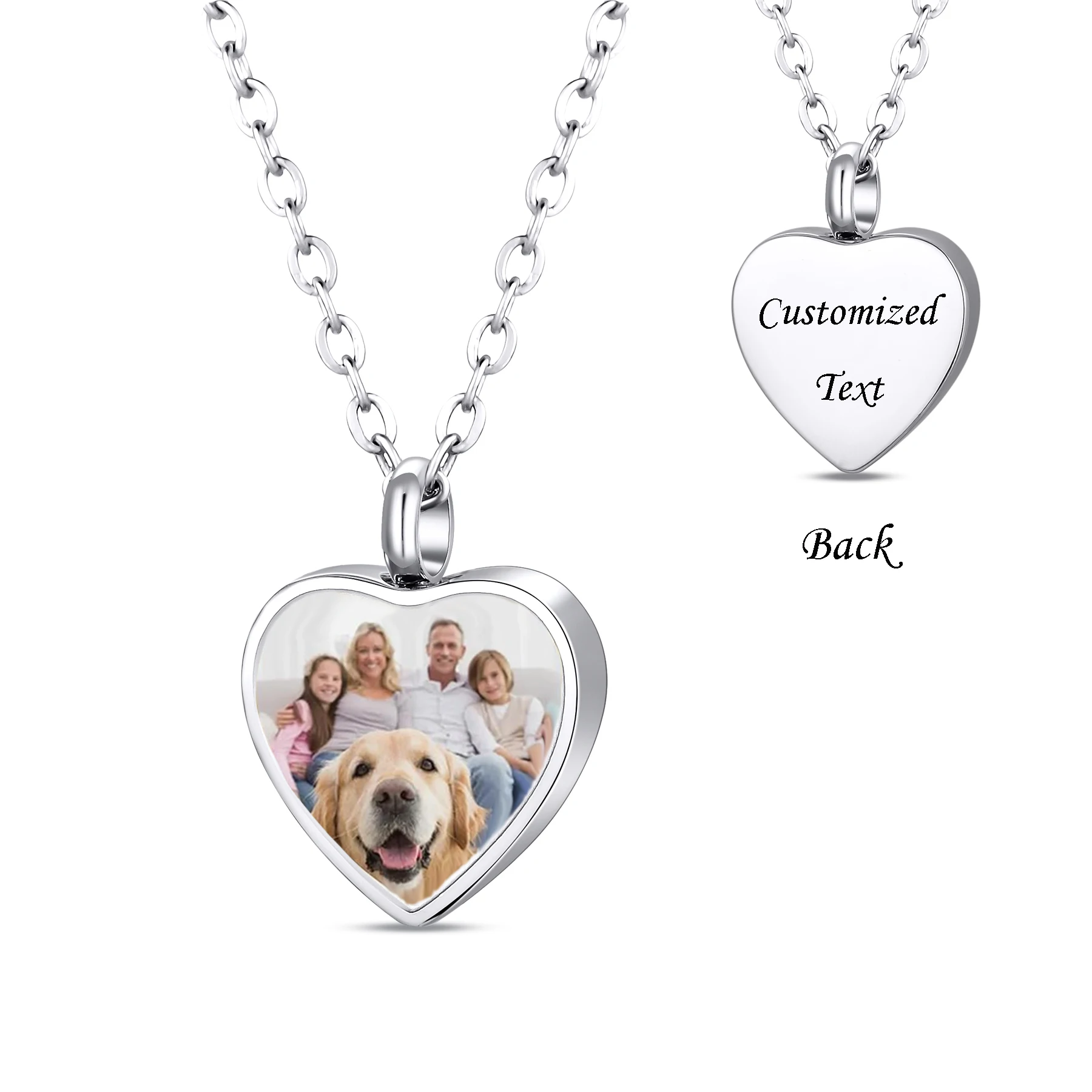 Individuelles Urnen-Medaillon mit Foto für Asche, Gedenk-Andenken-Schmuck aus Edelstahl, Erinnerungsgeschenk – Detail 8