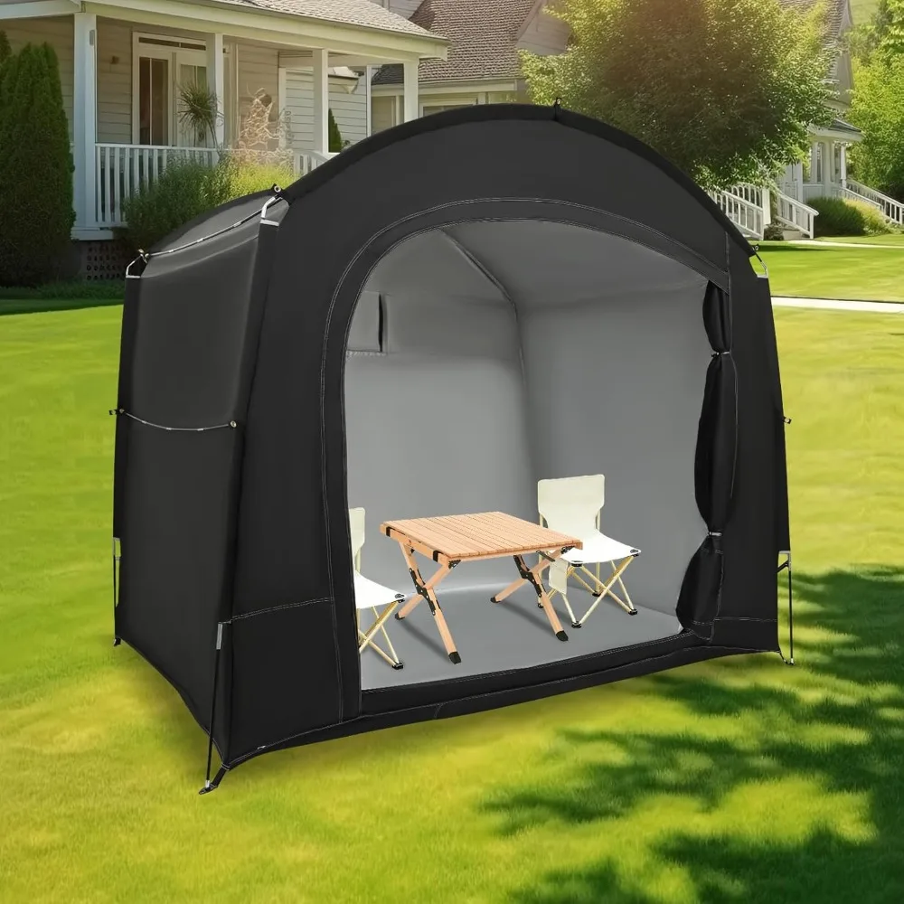 

Travel Bike Storage Tent, Bicycle Storage Sheds with Window Outdoor Bike Tent Portable Bike Covers Shelter Black for Bicycle