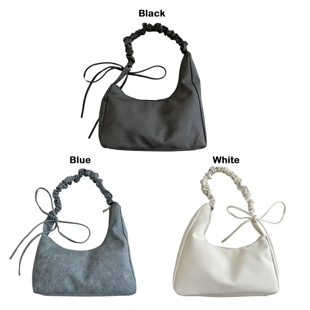 حقيبة كتف مفردة بتصميم مطوي من مادة البوليستر، حقيبة كروس ذات ملمس ناعم، حقيبة إبط ذات سعة كبيرة على الطراز القديم