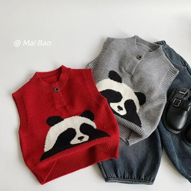 

Свитер для девочек, жилет, зимняя одежда, трикотаж, новая студенческая модная тенденция для мальчиков, корейская версия, детская одежда без рукавов