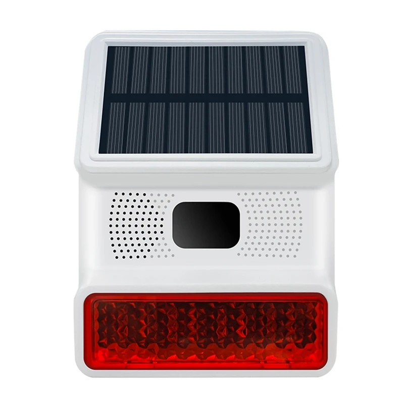 luz de alarme solar estroboscopico sem fio flash sonoro sirene ao ar livre 433mhz wi fi sistema de alarme gsm para casa fazenda 01