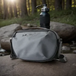MOYYI Outdoor Sports Waterproof Crossbody Bag Men Grey Nylon Fashion Casual Traveling Best Phone Pouch Waist Shoulder Side Bag