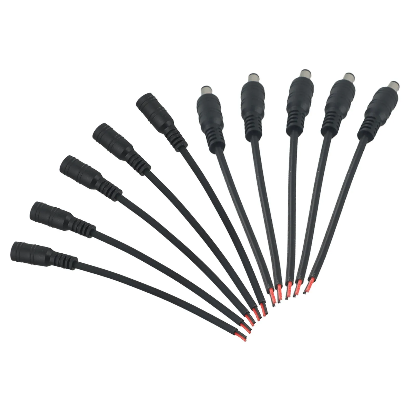 5 Pairs DC Power Cable Male Female 5 5x2 1mm 1 Pin for Power Adapter Connection with CCTV Cameras and LED Lights