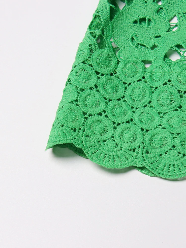 2023 Female Autumn Clothes New Women Stand Collar Long Sleeve High Waist Cut Out Solid Midi Dresses