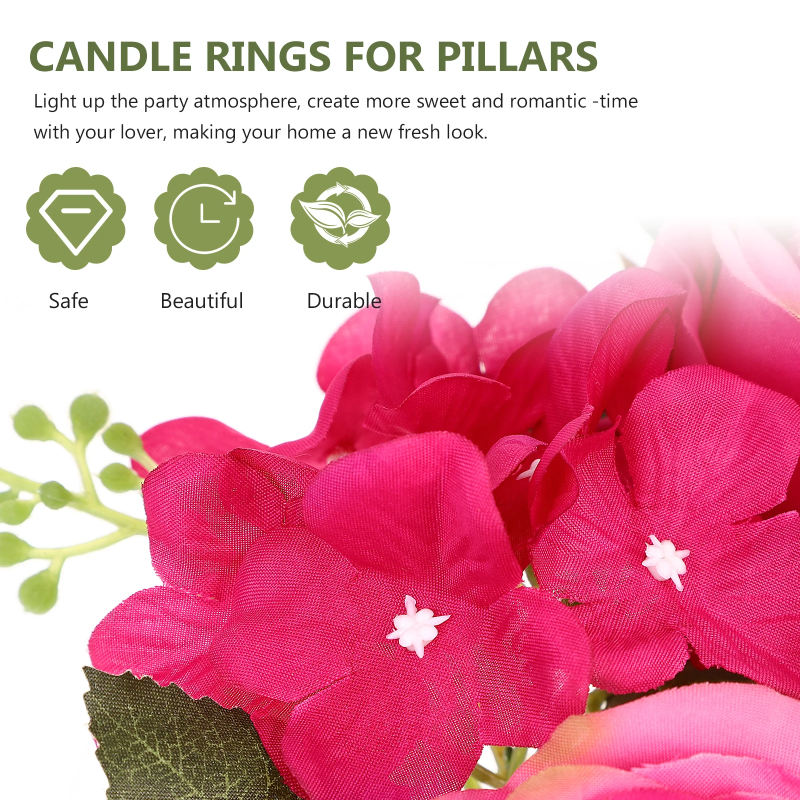 

1pc Fake Rose Ring Wreath Table Decoration Wedding Party Home Floral Wreaths Valentine’S Day Centerpiece