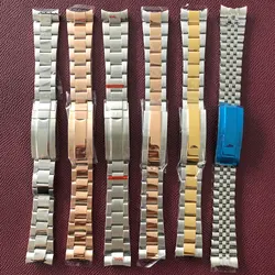 20mm Stainless Steel Watch Starp for SUB Case Men's Watch Accessories Wristwatch Bracelet Belt Watchband Intermediate Polishing