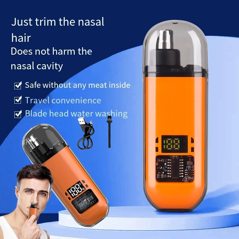 

Триммер для волос в носу, цифровой дисплей с зарядкой, двустороннее лезвие, легко чистится, портативный и легкий дизайн
