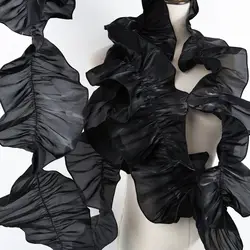 1 Yard Double Ruffle Pleated Chiffon Trim Dress Decoration Fabric Applique Soft Trimming Craft Sewing