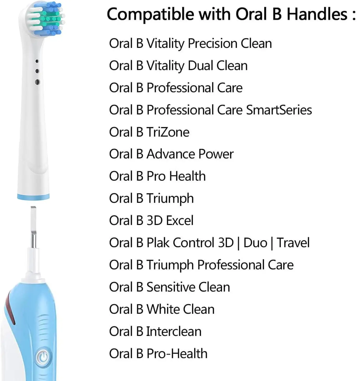 Toothbrush Replacement Heads Refill for Braun Oral-B Electric Toothbrush Pro1000 Pro 3000 Pro5000 Pro7000 Vitality Floss Action