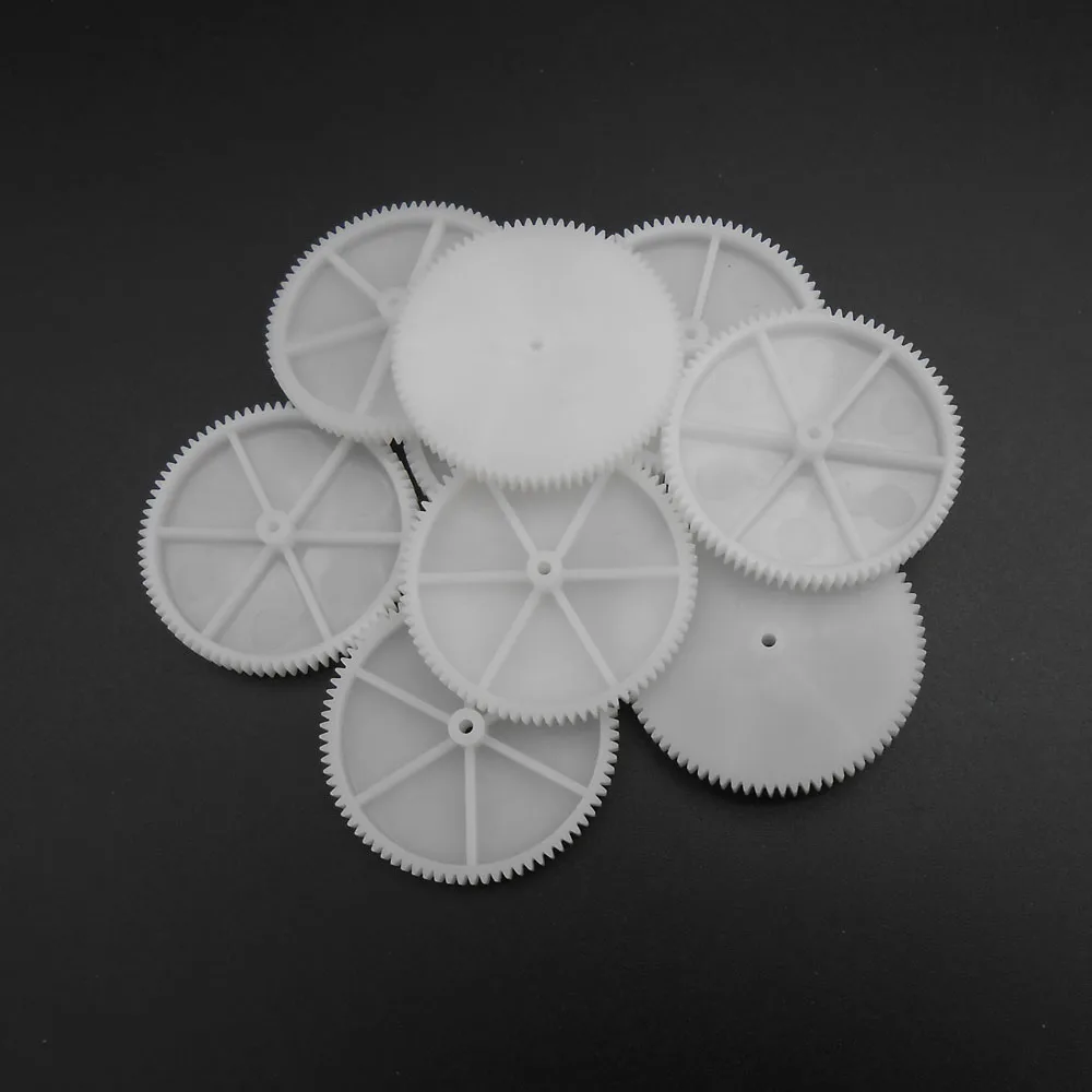 10PCS/LOT 0.5M 802A 80T2A Plastic Spur Gear 0.5 Modulus T=80 Bore Hole Aperture 2mm 1.95MM Tight Fitting 80 Teeth 7MMX41MM Gears