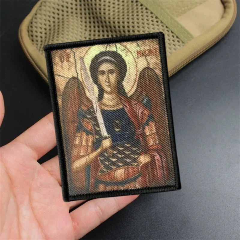 

Archangel Michael Patch on Clothes Chevron Tactical Morale Badges Print Armband Hook Loop Military Patches Backpack Stickers