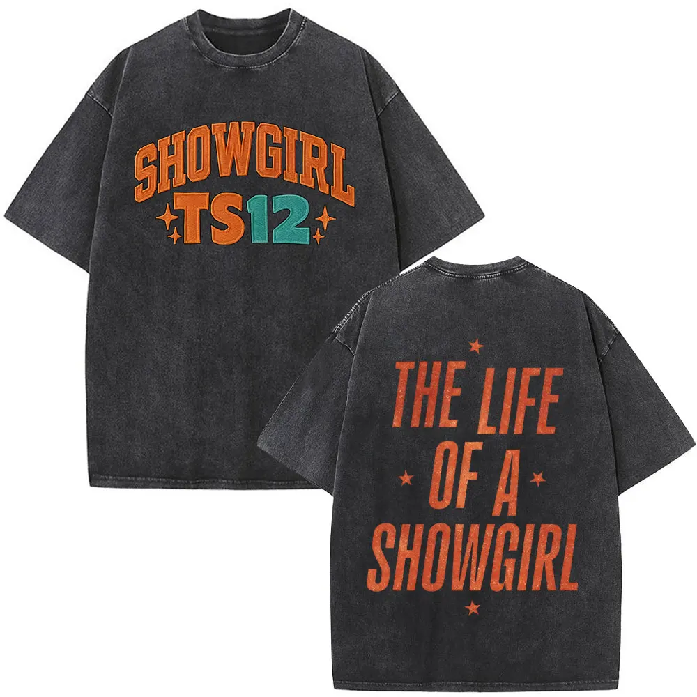 ألبوم حياة فتاة الإستعراض الجرافيك خمر غسلها تي شيرت الرجال النساء Harajuku تي شيرت القطن المتضخم قصيرة الأكمام تي شيرت