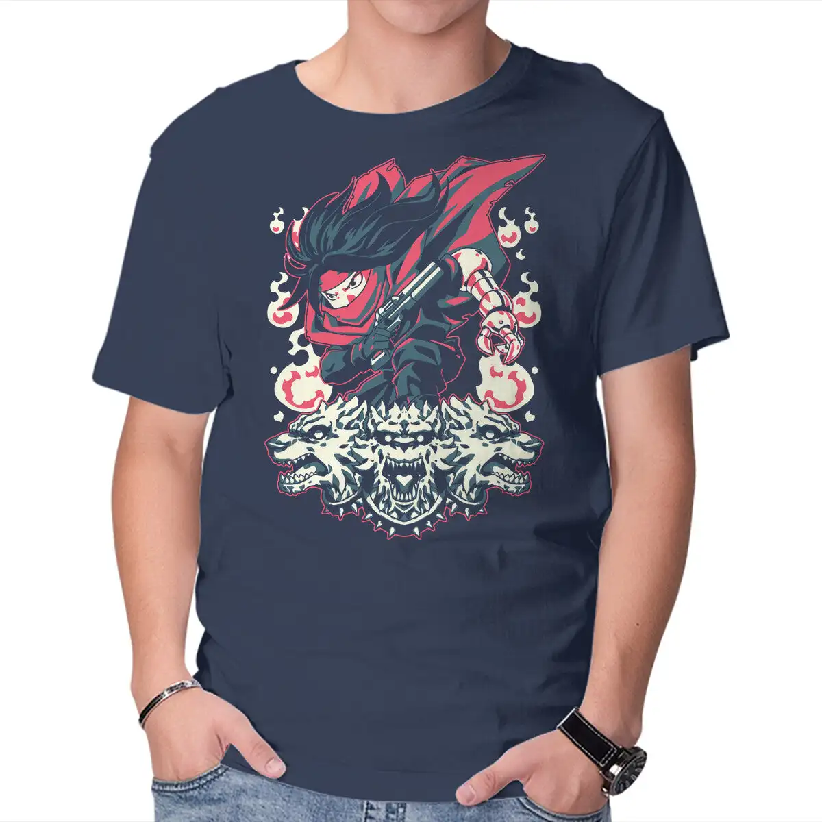 Cerberus Anime Graphic T-shirts for Men Clothing Women Short Sleeve Tees New Arrivals Unisex Summer