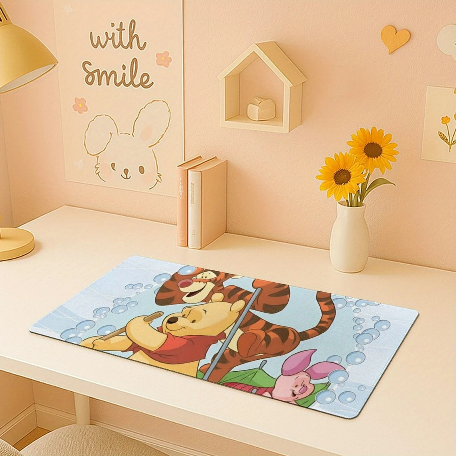 Winnie the Pooh & Tigger Large Mouse Pad - Cute Cartoon Non-Slip Desk Mat for Office, Gaming, and Laptop Use, Featuring Winnie t