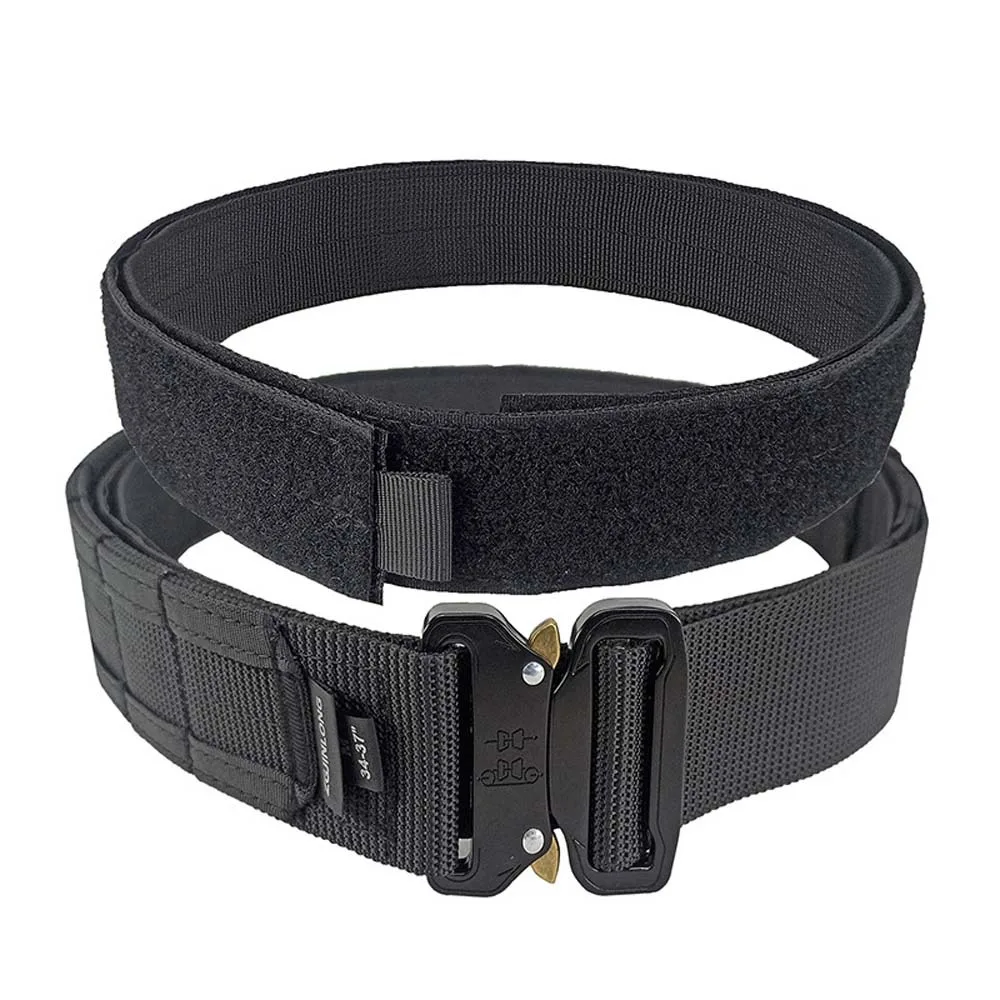 

Fashion Adjustable 2 In 1 Waistband Solid Color Alloy Buckle Men Nylon Belt Sturdy Alloy Magic Tape‌ Strap Belt Travel