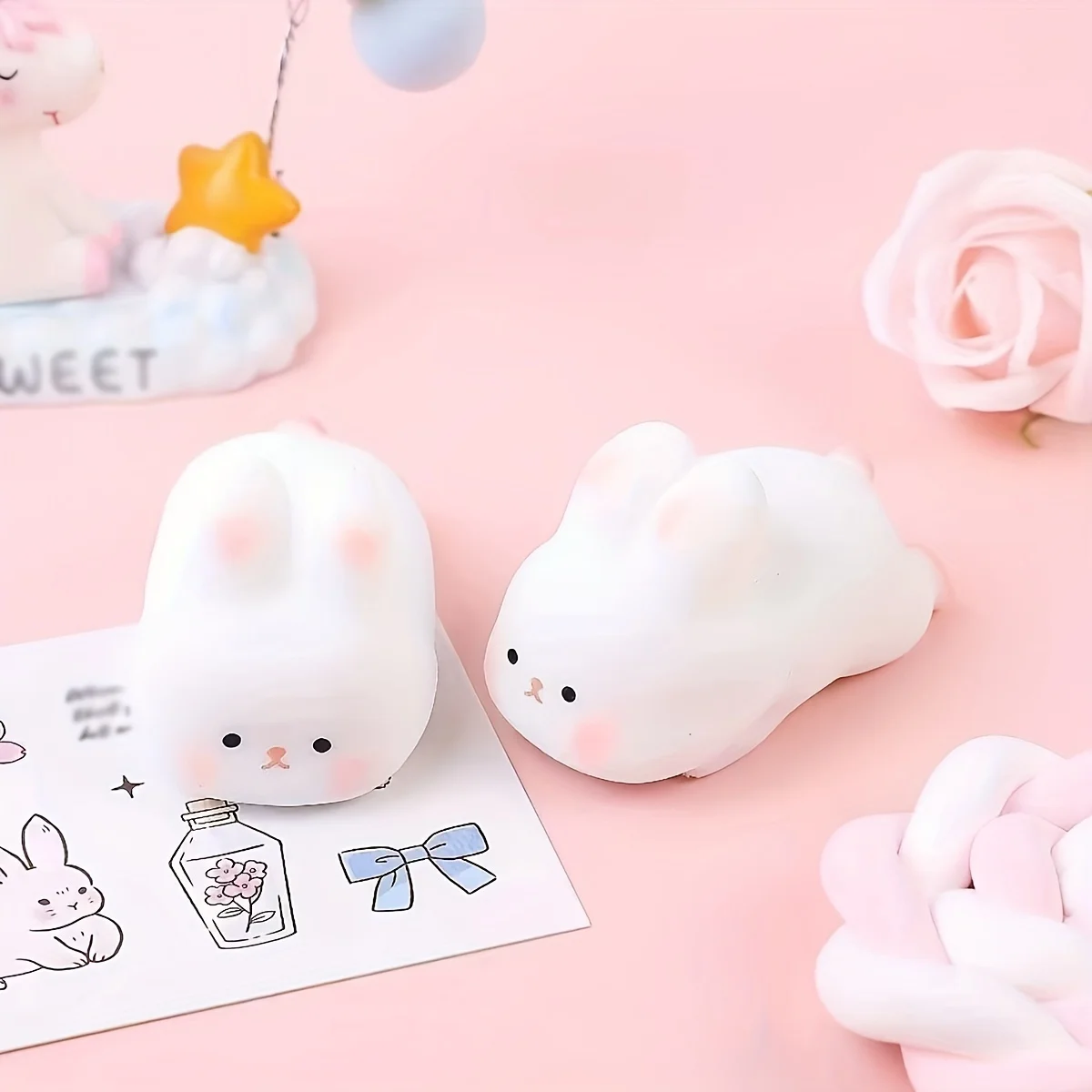 

Squishy Bunny Stress Balls Autism Sensory Toys Stress & Anxiety Relief Fidget Toys Slow Rebound Squeeze Toy Gifts Bulk Q2688