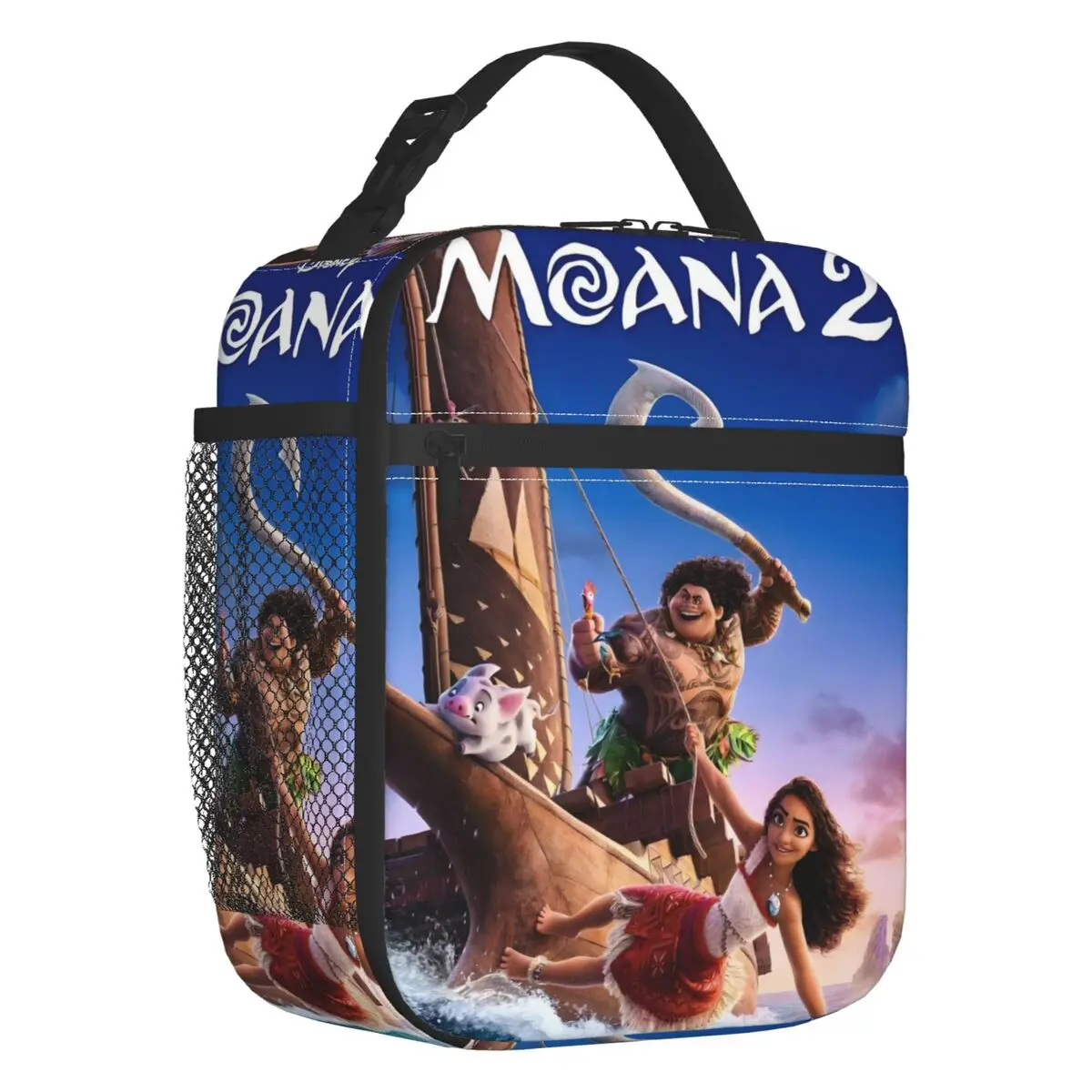 

Изолированная сумка для обеда Moana на заказ для женщин, многоразовая модная сумка для обеда с героями мультфильмов, термосумка для обеда, школьная детская сумка