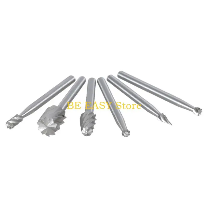 E28F 6pcs HSS Routing Router Grinding Bits Bit untuk Alat Rotary Untuk Mini Baru