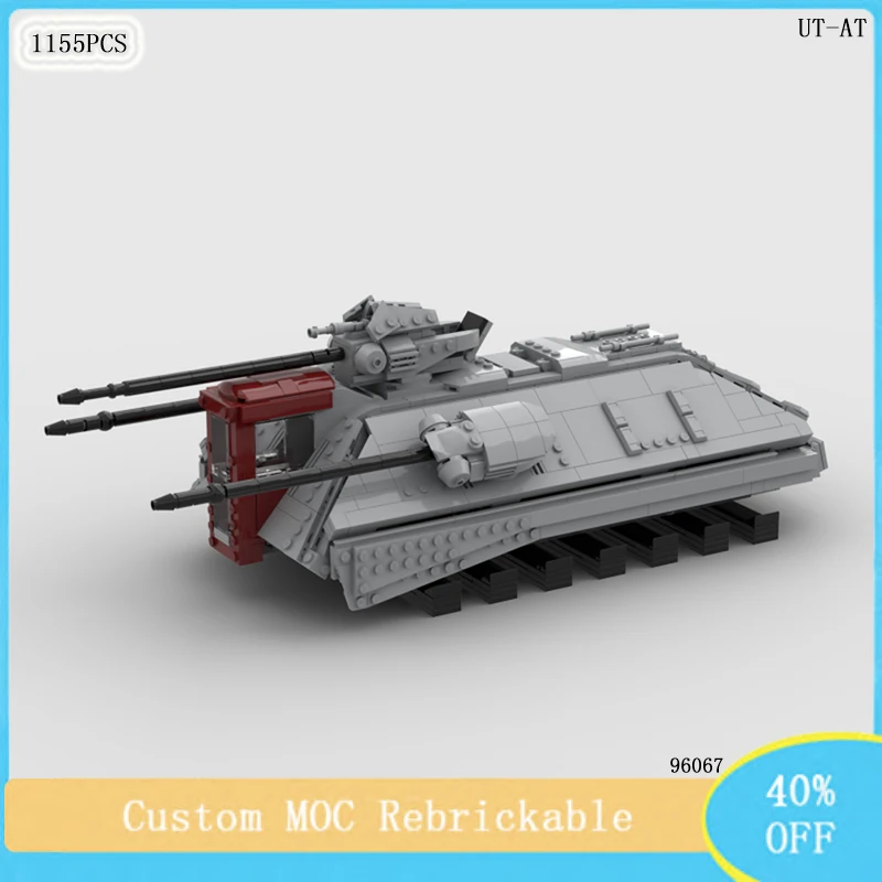 1155PCS Custom MOC Armored Personnel Vehicle Building Block Model UT-AT DIY Children\'s Assembly Toys Christmas Gift