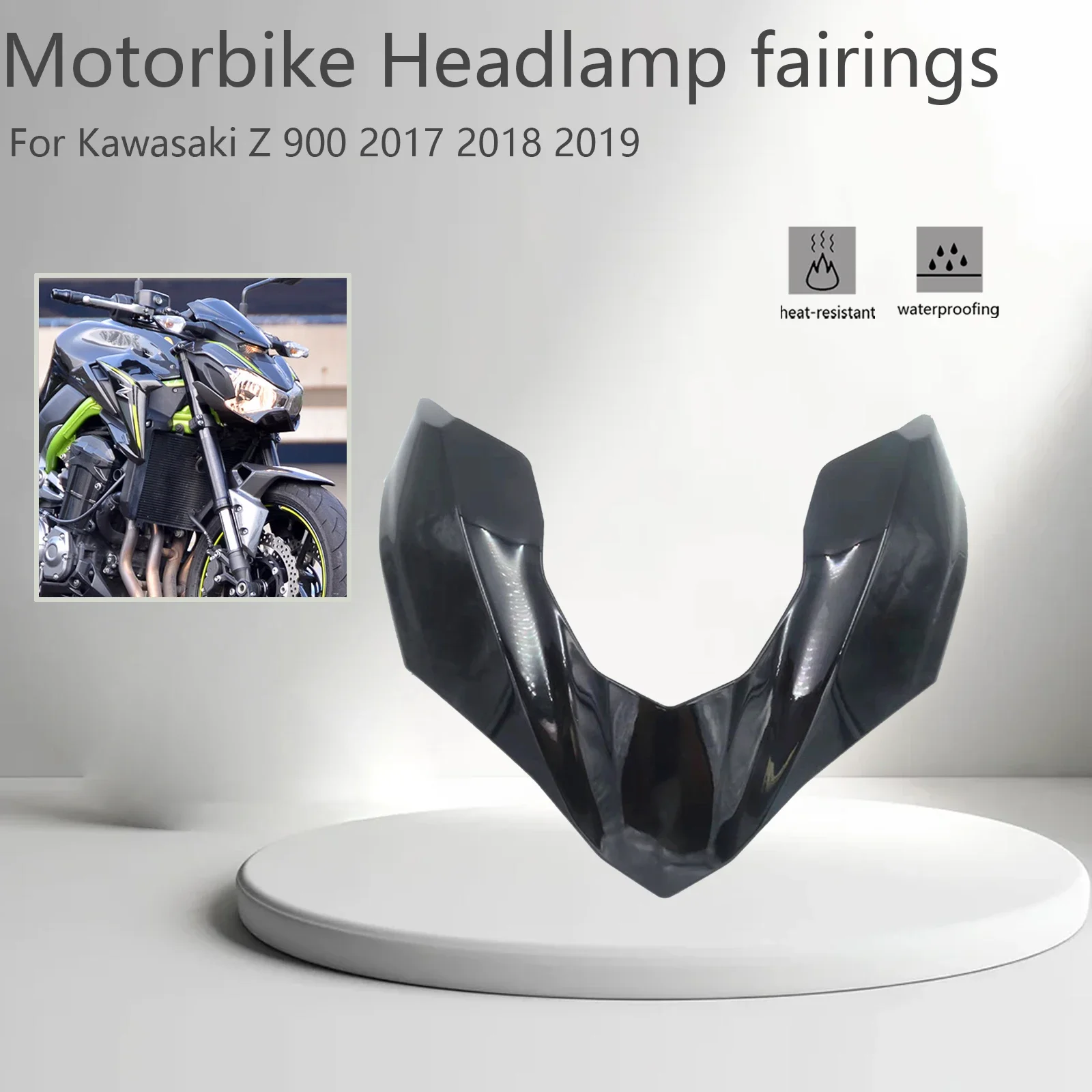 

Motorcycle Headlight Fairing For KAWASAKI Z900 Z 900 z900 z 900 2017 2018 2019 Front Upper Nose Headlight Fairing Cowls Cover