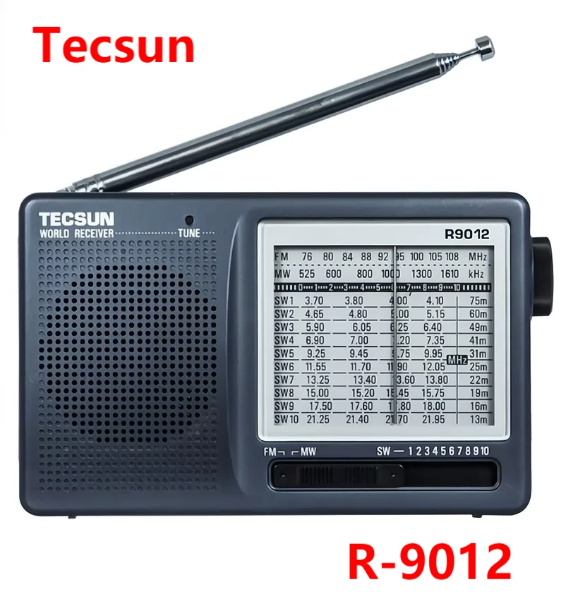 Портативный радиоприемник TECSUN R-9012 FM/AM/SW 12 диапазонов, высокая чувствительность, низкий уровень шума для связи