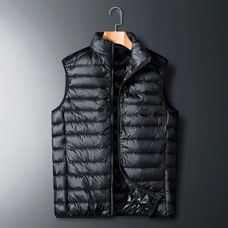 

New 2024 Korean Edition Men's Down Jacket Short Vest Youthful Trendy Stand Up Collar Casual Winter Men's Padding Interior