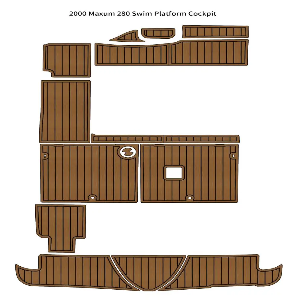 

2000 Maxum 280 Платформа для плавания, кокпита, лодка, пена EVA, напольный коврик из искусственного тикового дерева SeaDek MarineMat, стиль Gatorstep, самоклеящийся