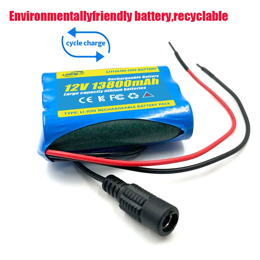 

Original 12V 13800mAh Lithium Rechargeable Battery pack for Speaker flashlight CCTV Camera GPS Portable search light equipment