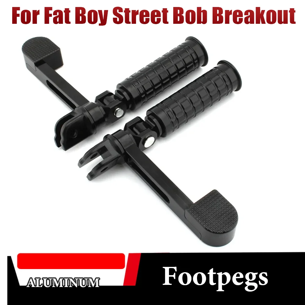 

Motorcycle Driver Rider Footpegs Footrests For Harley FLDE FLFB FLHC Fat Boy Street Bob Breakout Low Rider Softail Standard 107