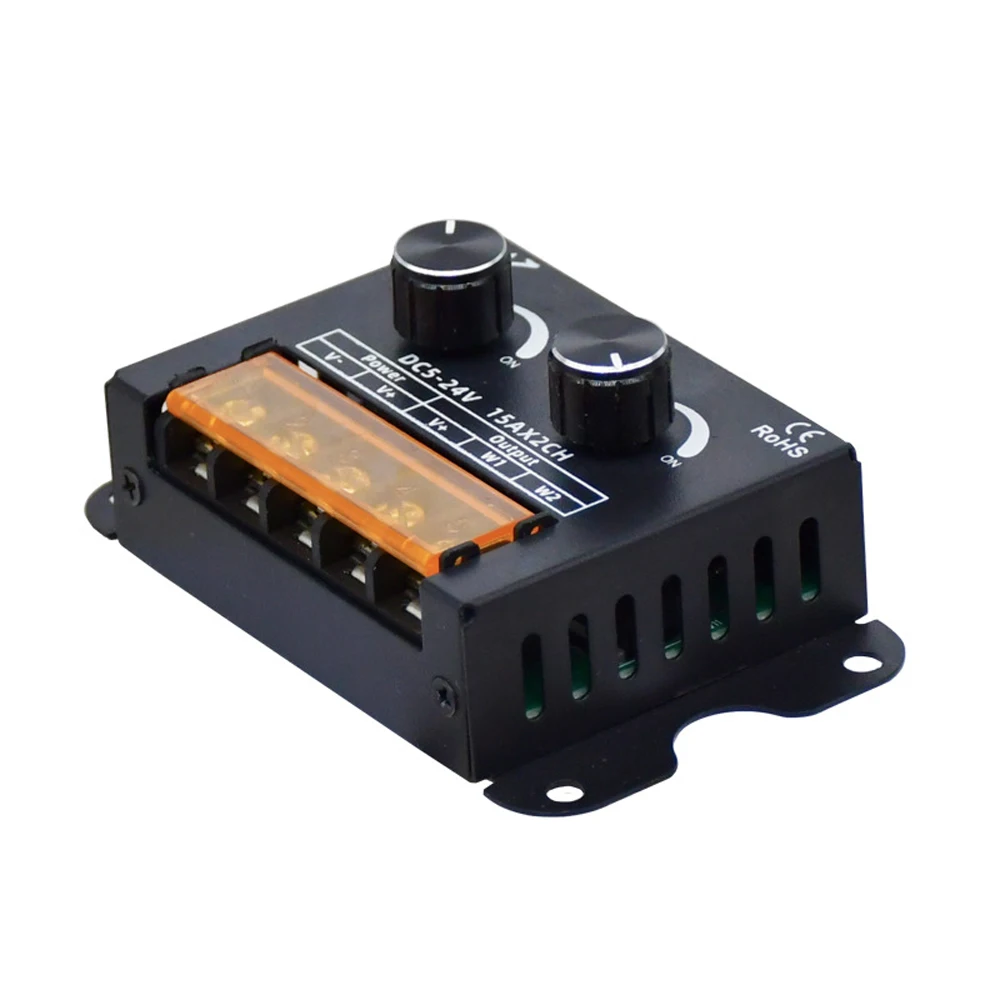 

Dual Color CCT LED Dimmer 30A DC 5V 12V 24V Adjustable Brightness Lamp Bulb Strip Controller