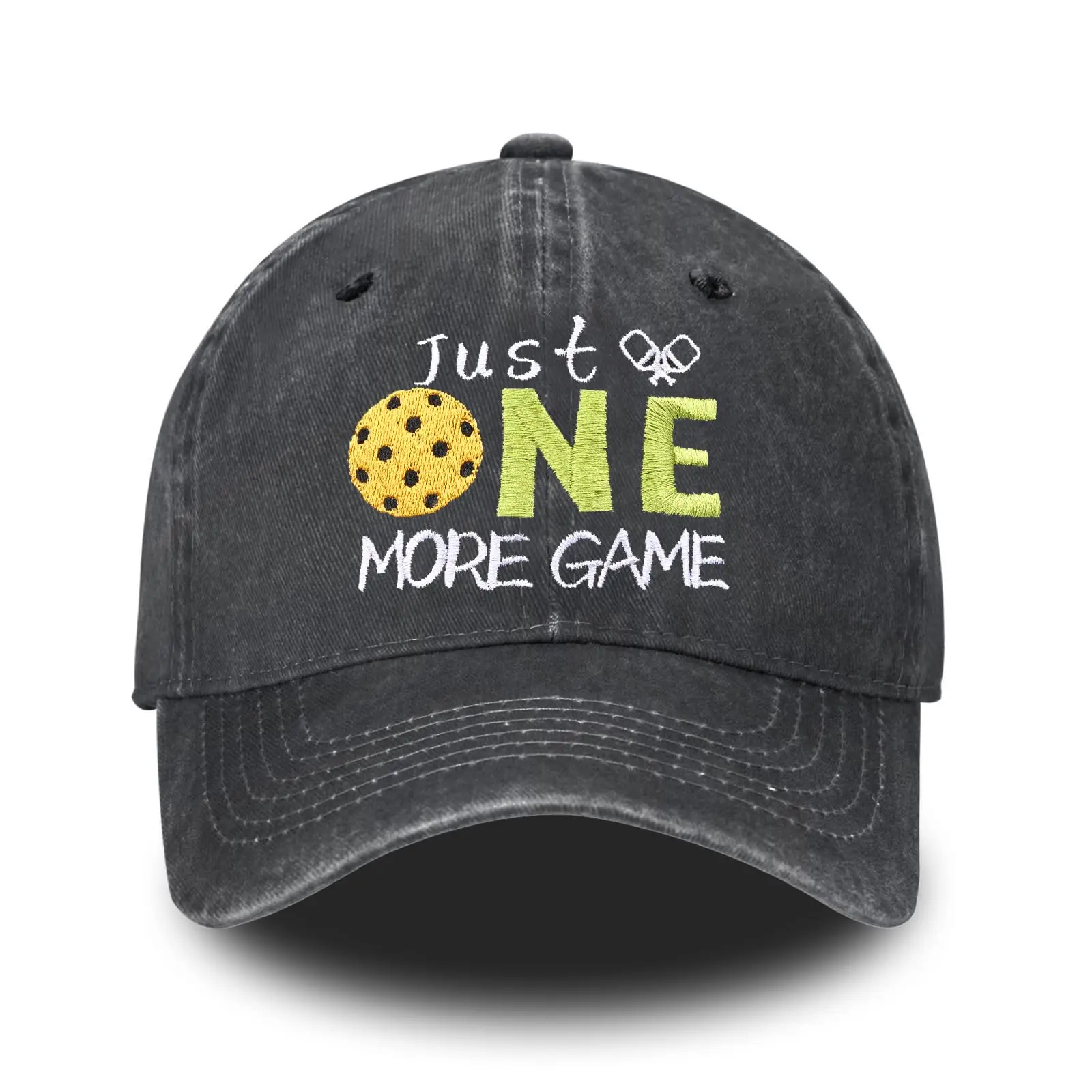 

Pickleball Embroidered Baseball Cap Adult Denim Hat Cotton Fashion Washed Cap Unisex Adjustable Streetwear Outdoor Sports