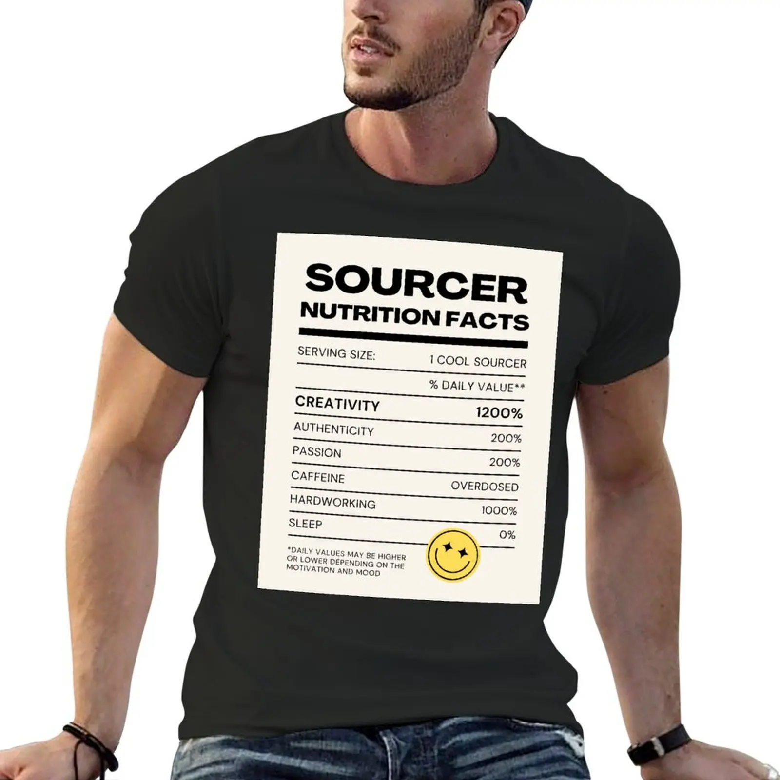 Sourcer Nutrition Facts T-Shirt for a boy man t shirt plain white t shirts men