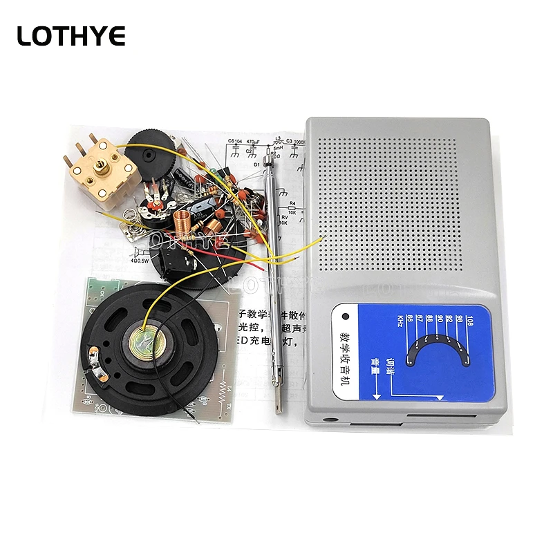 DIY FM Radio Soldering Kit High Sensitivity CD9088 CD2822 FM Radio Receiver DIY Electronic Kit 88MHz-108MHz Assembly Practice