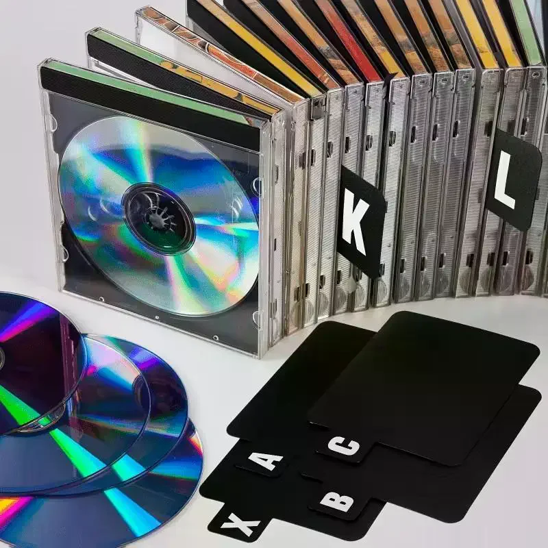 26pcs CD/DVD/Vinyl Record Organizer Dividers A-Z Alphabet File Storage Separator For Music Albums, Office, Home, Space-Saving
