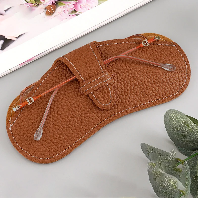 Soft Leather Glasses Bag, Portable Ins Glasses Case, Sunglasses, Men's and Women's Glasses Storage Bag, Protective Cover image 6
